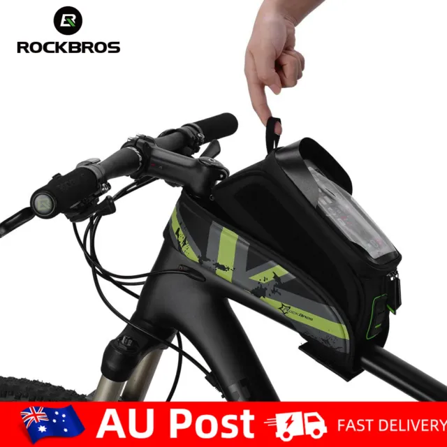 ROCKBROS Bicycle Bike Frame Bag Phone Holder Bag MTB Cycling Bike Top Tube Bag