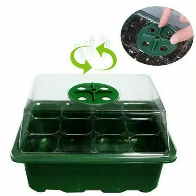 Seed  Propagator with humidity vented lid, 5 Pack Seedling Starter Kit, 60 cells