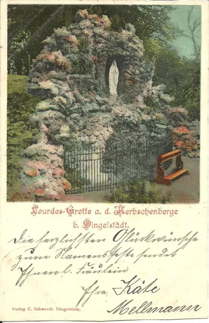 AK DINGELSTÄDT EICHSFELD - Lourdes-Grotte a. d. Kerbschenberge - 1905 ...