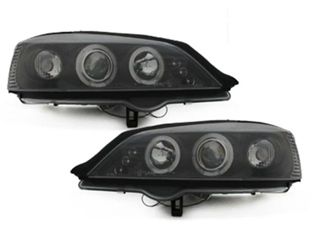 Led Angel Eyes Scheinwerfer für Opel Astra G 98-04 schwarz