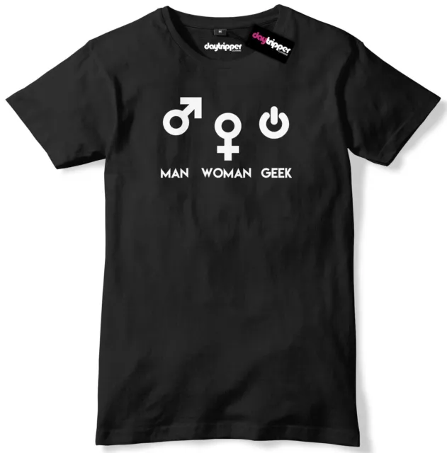 Man Woman Geek Symbols Mens Premium T-Shirt Slogan Tee