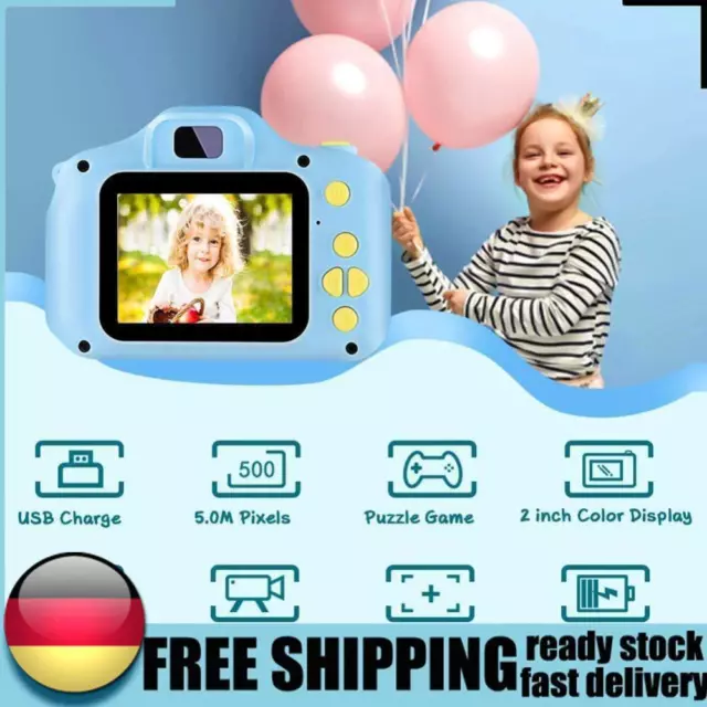 Digital Camera for Children + 32GB TF Card USB Card Reader Kids Birthday Gift DE