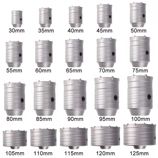 30-125mm KERNBOHRER SDS HEX TCT Mauerwerk Ziegel Fliesen Lochschneider Bohren