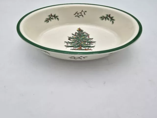 Spode Árbol de Navidad Grande Ovalado Vegetal Plato 31.8cm X 22.9cm Horno A Mesa