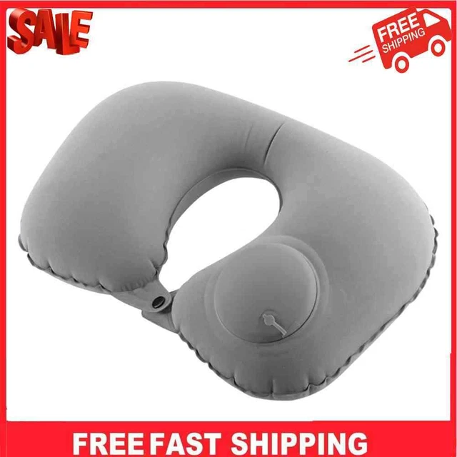 Inflatable Neck Pillow Support U Shaped Travel Pillow for Car Auto (Grey) #SF