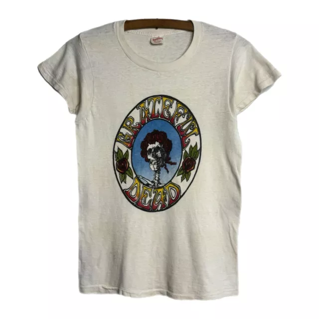 Vintage 1970s Grateful Dead Skull Roses Concert Tour Shirt 70s USA