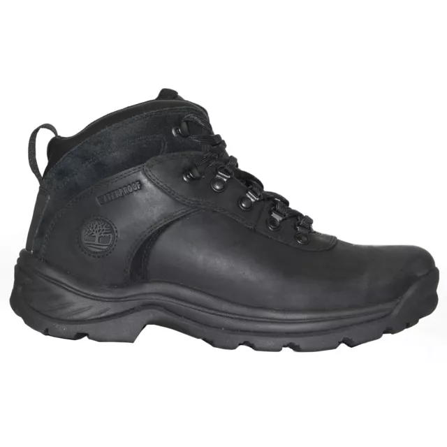 TIMBERLAND FLUME MID Waterproof Black Mens Leather Boots- 9 UK - 43.5 ...