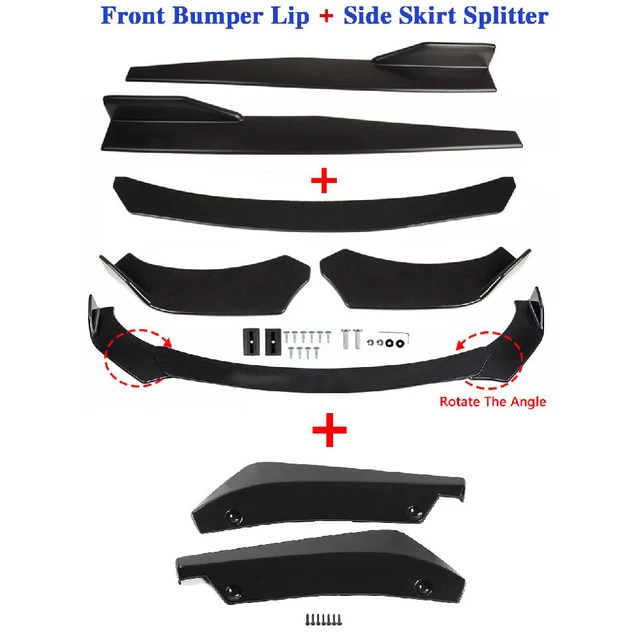 CAR FRONT BUMPER Spoiler Body Kit+Side Skirt+Rear Lip For Honda Toyota