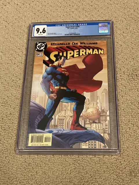 Superman 204 CGC 9.6 White Pages (Classic Jim Lee Cover!)