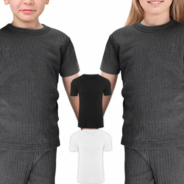Kids Short Sleeves Thermal T-Shirt Boys Girls Base Layer Children Underwear Tops