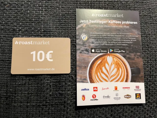 roastmarket Gutschein 10 Euro Rabatt Guthaben Code Karte EUR €