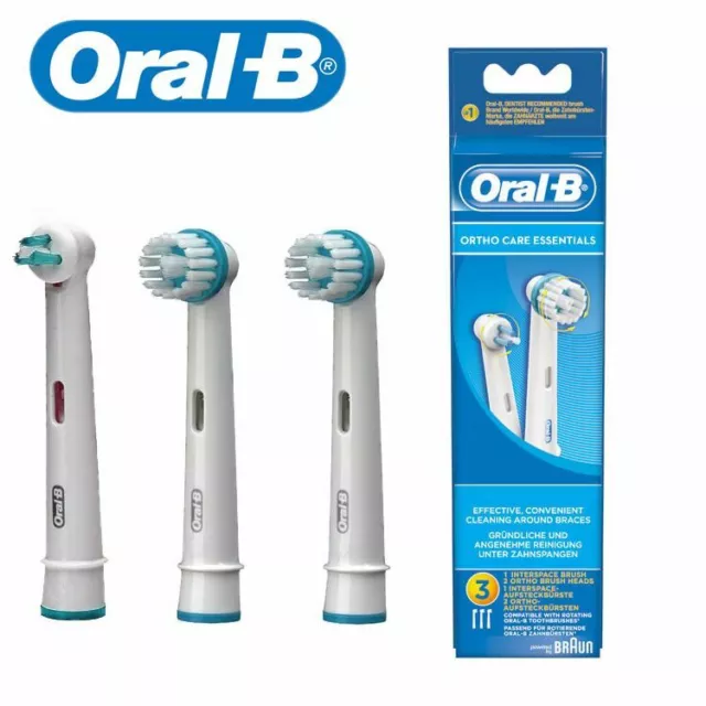 Set 3 Têtes Brosse a Dents Electrique Oral B BRAUN Pieces Ortho Care Essentials 2