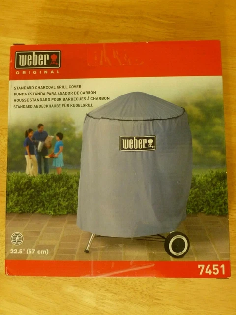Weber Charcoal Grill Cover 7451 Standard Kettle 22.5" Gray