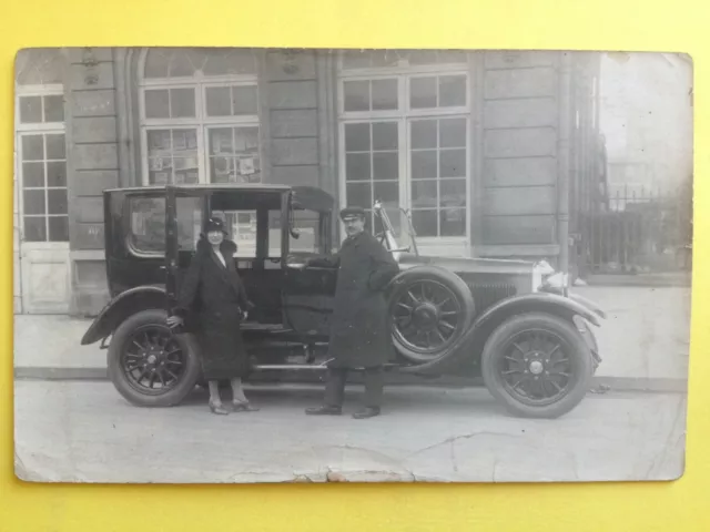 cpa France CARTE PHOTO AUTOMOBILE VOITURE CAR MOTORCAR CARRIAGE TAXI Chauffeur