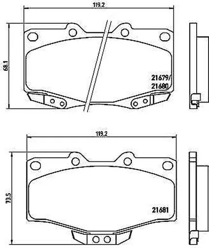 Serie Pastillas de Freno Delantero P83009 Set Tabletas Frenos Toyota