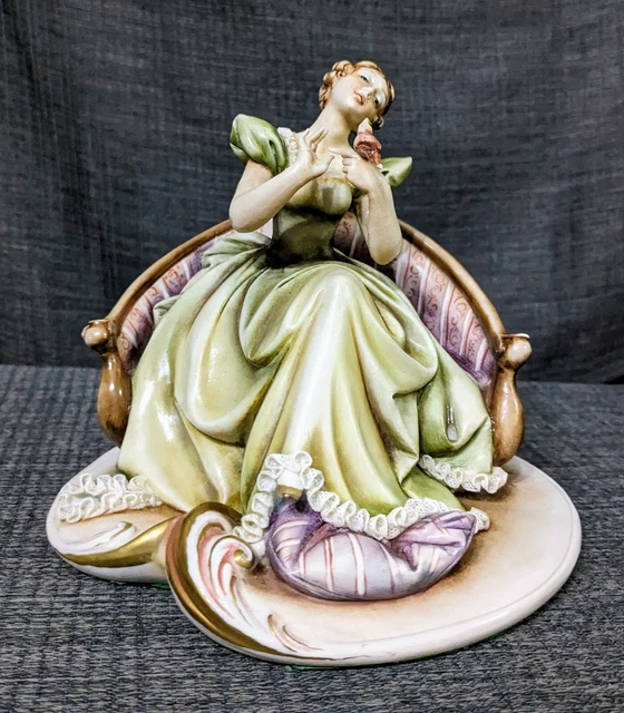 VTG ANTONIO BORSATO Italy Porcelain Figurine722 InterludeWoman with