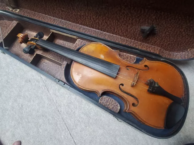 very old  violin  7/8 (?) Violon HOPF branding "Johann Keller"