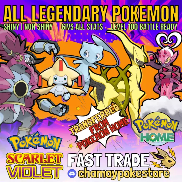 Todos Los Pokémon Legendarios Disponibles Para Violeta Escarlata  Brillante 6Iv  Listo Para La Batalla