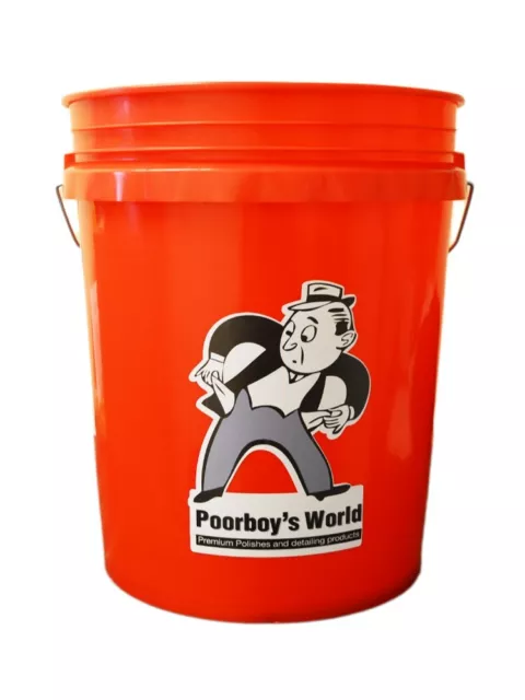 Poorboys World Heavy Duty Car Wash Rinse Five Gallon Bucket RED