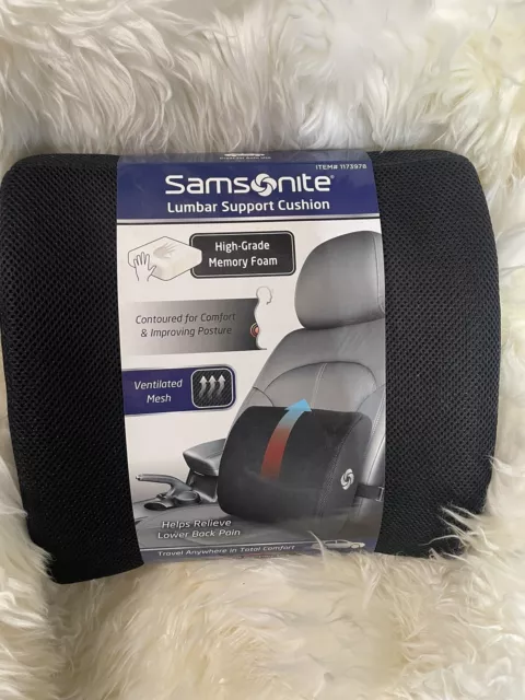 Samsonite Lumbar Support Cushion High-Grade Memory Foam-Black