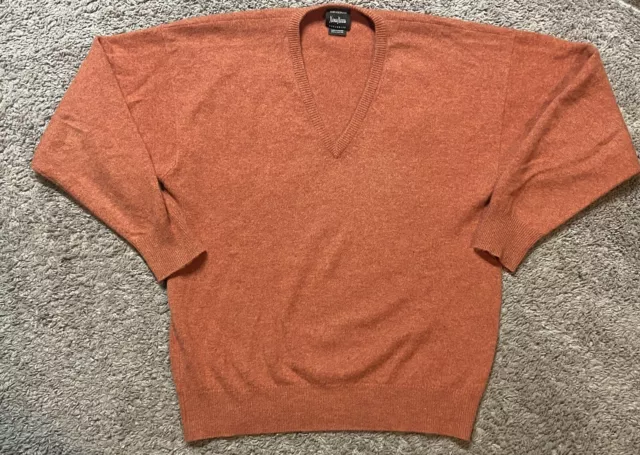 Neiman Marcus Exclusive 100% Cashmere Men’s Sweater Burnt Orange Size Medium