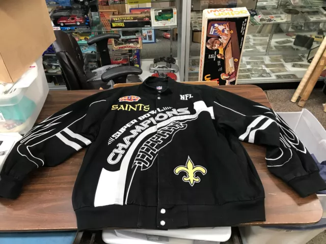 Nfl New Orleans Saints Embroidered Super Bowl Xliv Champions Jacket 3Xl