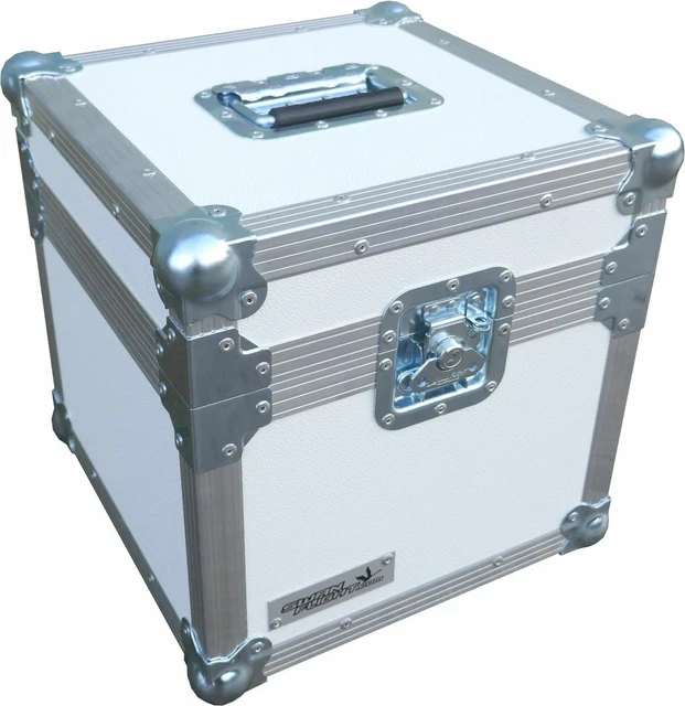 Flight Case Swan 12" Single LP 100 Vinyl Record Box (White Rigid PVC)