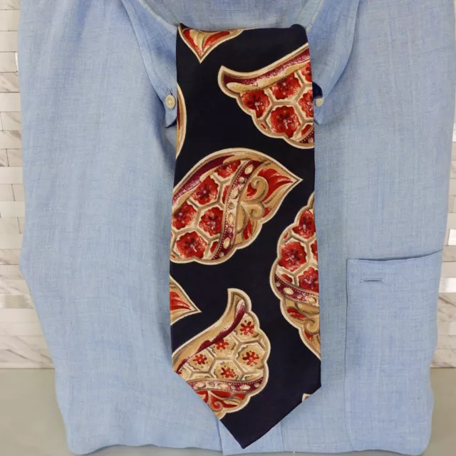 Neck Tie Mens Blue Red Big Paisley Silk Woven Casual Adult Western BD BAGGIES