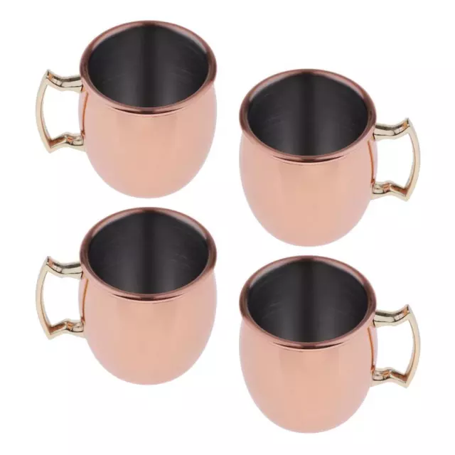 4er Edelstahl Mini Moscow Mule Tasse Kaffee Cocktail Wein Bierkrug Geschenk 60ml