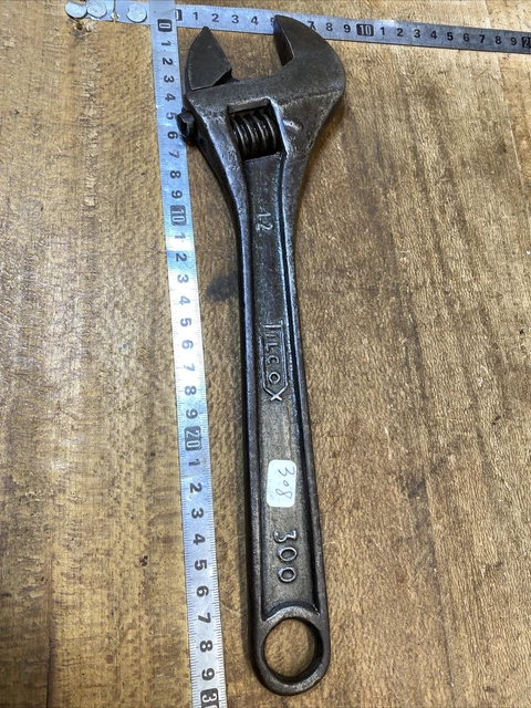 Vieille Clé à Molette Facom / Renault, Outil Ancien En Acier Chromé, 27 Cm, France