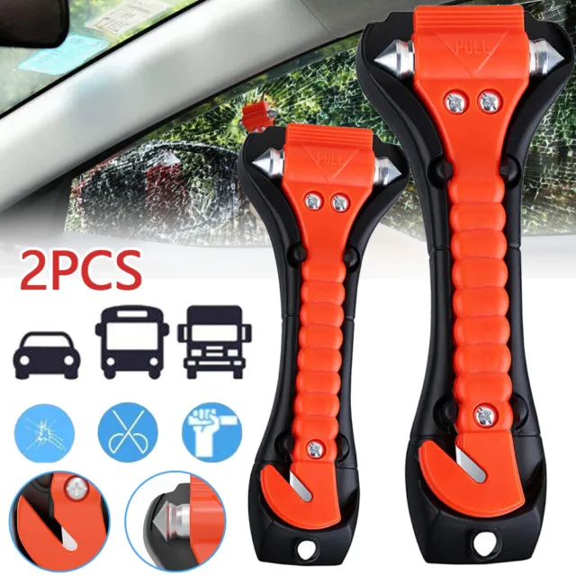 2Pcs Emergency Escape Hammer Window Glass Breaker Seat Belt Cutter Survival Tool
