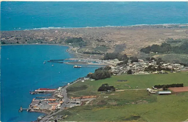 1960s Postcard; Aerial View Bodega Bay CA Docks & Piers, Sonoma County, Unposted