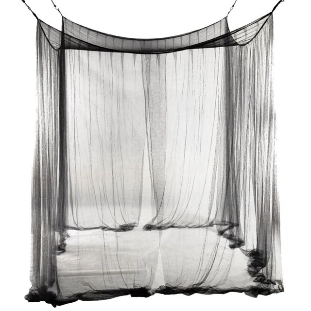 Rideaux Lit À Baldaquin Noirs Filet Chambre Dessus Moustiquaire