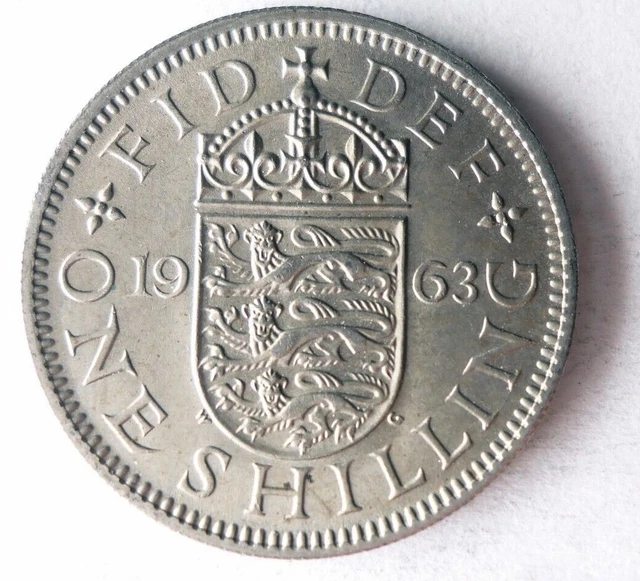 1963 GREAT BRITAIN SHILLING - Excellent Coin - FREE SHIP - Bin #341