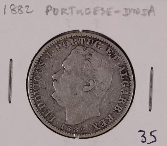 1882 India - Portuguese Uma Rupia (1 Rupee)