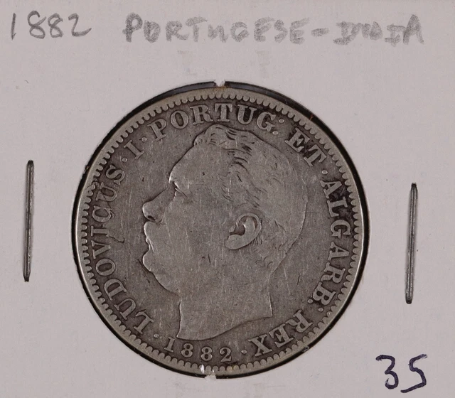 1882 India - Portuguese Uma Rupia (1 Rupee)