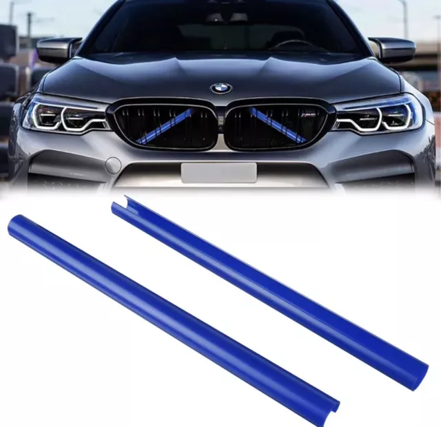 Kühler Grill Zierleisten V Streben passend für BMW F30 F31 F32 F33 F34 Blau F20