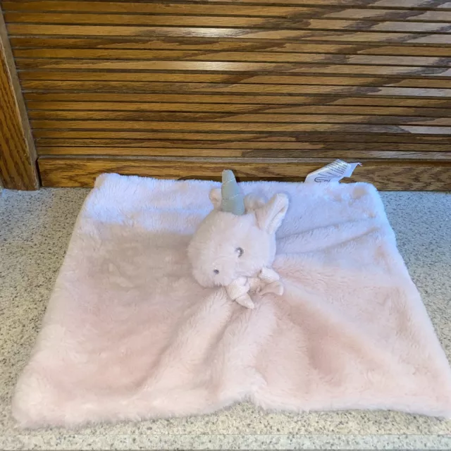 Little Miracles Unicorn Pink Plush Baby Security Blanket Lovey 13x14" Costco