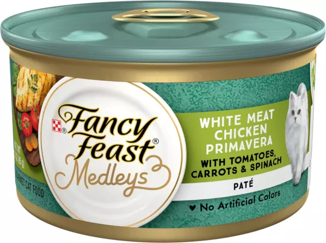 Purina Fancy Feast Pate Wet Cat Food, Medleys White Meat Chicken Primavera with