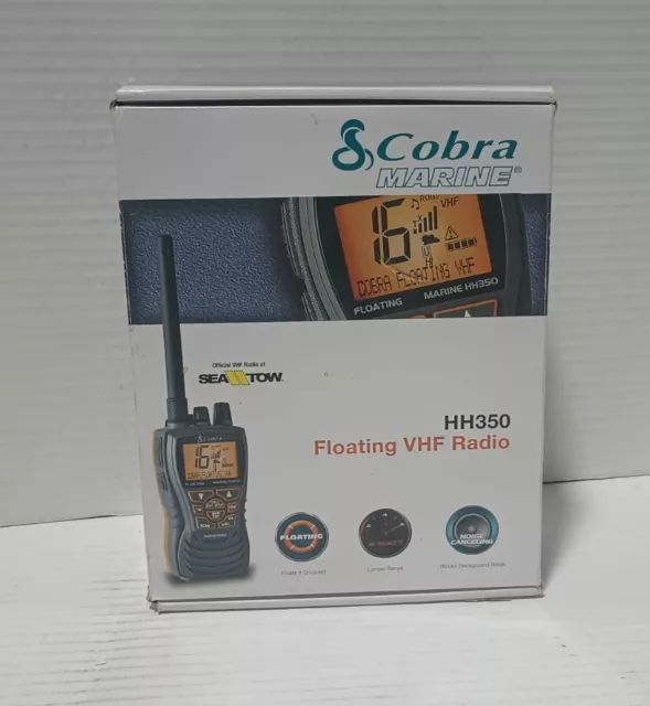 Cobra MR HH350 FLT Handheld Floating VHF Radio 6 Watt, Submersible, Grey/Orange