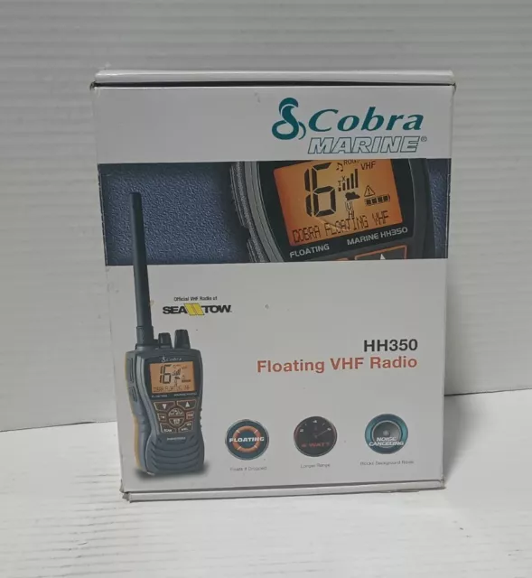 Radio VHF flotante de mano Cobra MR HH350 FLT 6 vatios, sumergible, gris/naranja