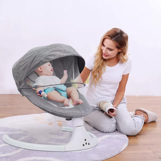 Elektrische Babywippe Babyschaukel Bluetooth Musik & Fernbedienung