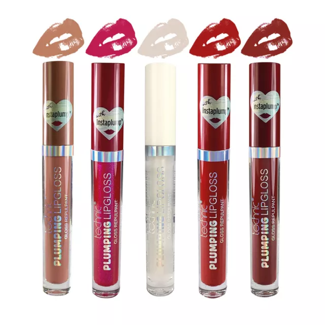 Technic Plumping Lipgloss - Lip Plumper Gloss Shimmer Pink Red Nude Plump Lips