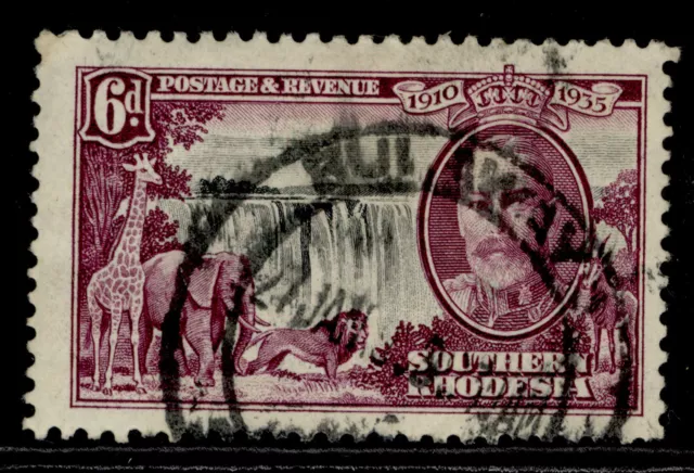 SOUTHERN RHODESIA GV SG34, 6d black & purple, USED. Cat £24.
