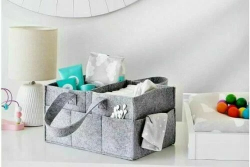 Baby Diaper Bag/ Organizer Large Capacity Portable Nursery Felt Storage Bag