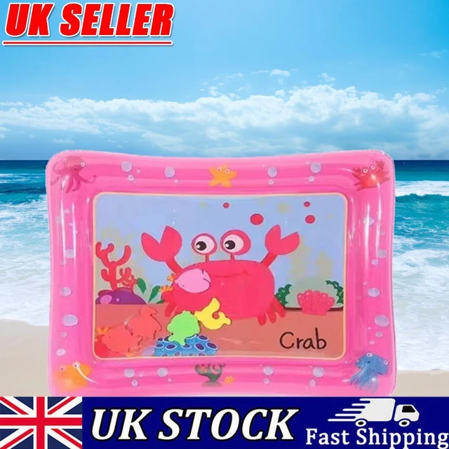 Animal Water Mat PVC Baby Water Play Mat Double Edge for Activity (Crab)