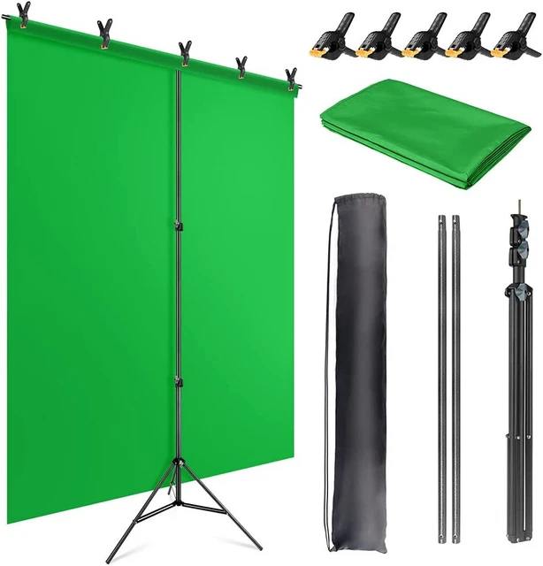 GREEN SCREEN BACKDROP with Stand Kit 5x6.5ft Background Portable Screen