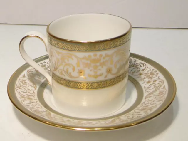 Minton Aragon Coffee Can Demitasse Cup and Saucer Bone China England