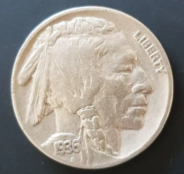 1936 US United States America Indian Head Buffalo USA Nickel Five 5 Cents Coin