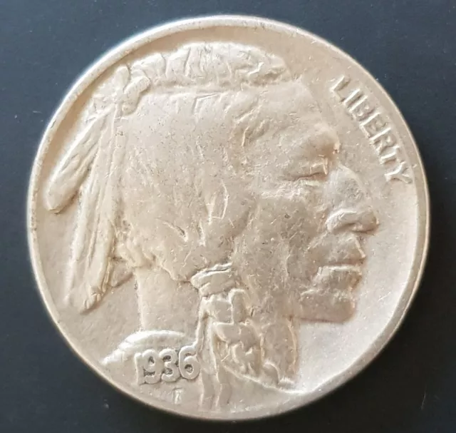 1936 USA Vereinigte Staaten Amerika Indianerkopfbüffel USA Nickel Fünf 5 Cent Münze